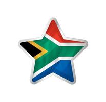 South Africa flag in star. Button star and flag template. Easy editing and vector in groups. National flag vector illustration on white background.