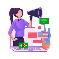 Language translation flat style illustration design vector