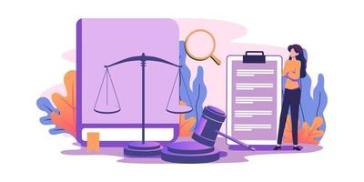 Legal research flat style illustration vector design