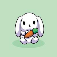 Rabbit Cartoon Character Mascot Flat Design Fur Animal Cute Animal Funny Animal Fun Animal Logo Design vector