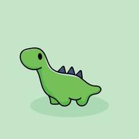 Brontosaurus Cartoon Mascot Vector Funny Happiness Cute Cool Dinosaurus