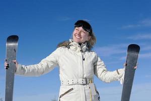 winter woman ski photo