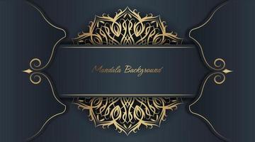 mandala background, dark gray and gold vector