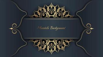 mandala background, dark gray and gold vector