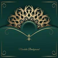 green luxury background, with gold mandala vector