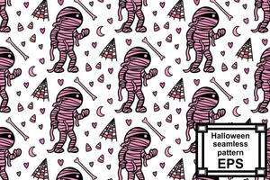 Mummy and ghost, cute monsters to celebrate Halloween wallpaper, wrapping, print, art, etc vector