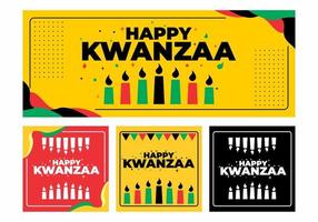 Happy Kwanzaa event banner and social media design vector