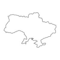 Outline map of Ukraine. Vector illustration of black line drawing map, linear.