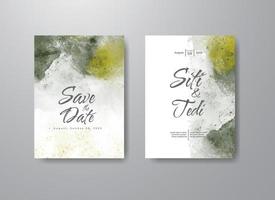 Wedding invitation with abstract watercolor background vector