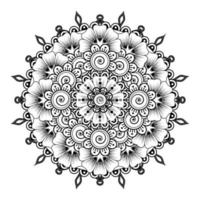 Circular pattern in form of mandala for Henna, Mehndi, tattoo, decoration. Decorative ornament in ethnic oriental style. Coloring book page. vector