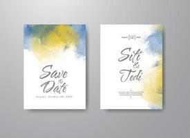 Wedding invitation with abstract watercolor background vector