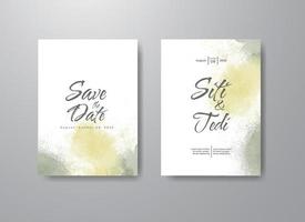 Wedding invitation with abstract watercolor background vector