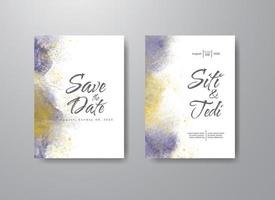 Wedding invitation with abstract watercolor background vector