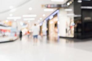 Abstract blur people in modern shopping mall interior defocused background photo