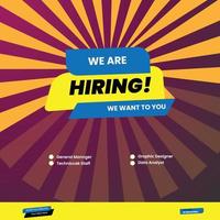 We are hiring banner template design vector