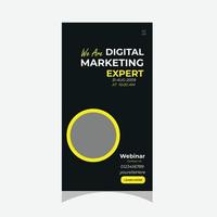 Digital marketing roll banner template vector