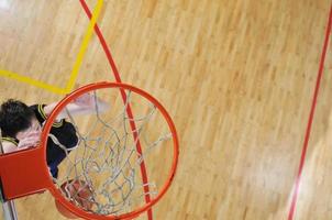 Basketball hoop view photo