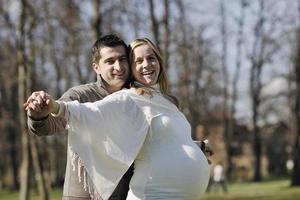 Happy pregnancy portrait photo