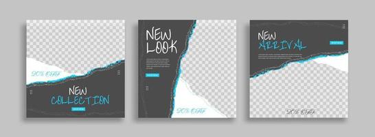 Editable minimal square banner template with geometric shapes for social media post, story and web internet ads. Vector illustration