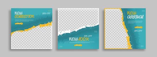 Editable minimal square banner template with geometric shapes for social media post, story and web internet ads. Vector illustration