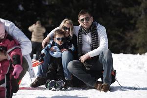 family portrait at beautiful winter day photo