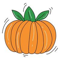 Pumpkin cartoon doodle vector