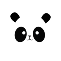 Pandakopf in niedlicher und kawaii flacher Designillustration png