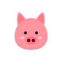 Schweinekopf in niedlicher und kawaii flacher Designillustration png