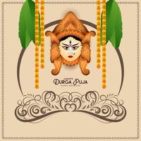 feliz durga puja y feliz celebración del festival navratri antecedentes culturales vector