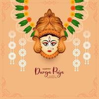Religious Durga Puja and Happy navratri Indian festival celebration background design vector