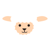 sheep head in cute and kawaii flat design illustration png