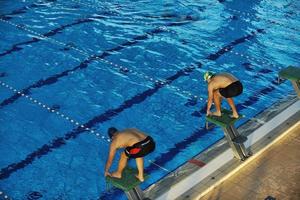 Swimmer in pool photo