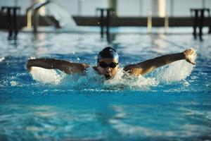 Swimmer in pool photo