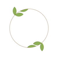 Minimalist wreath flower in round illustration design png