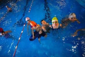 Swimming in indoor pool photo