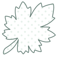 Line Art Leaf polka dot png