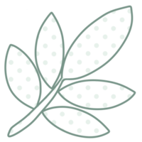 Line Art Leaf polka dot png