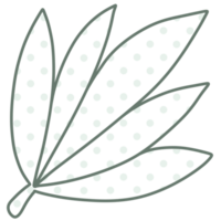 Line Art Leaf polka dot png