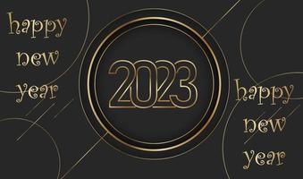 cartel 2023 feliz año nuevo dorado vector