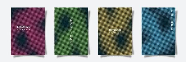 future halftone abstract texture cover dark background template design set collection vector