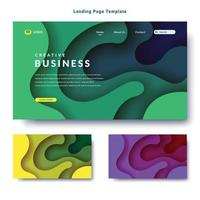 modern landing page website template background design with abstract layered paper texture style set collection vector graphic