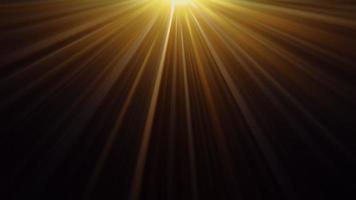 Abstract top center golden Shining light beams rays video