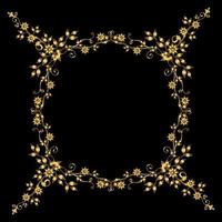 golden mockups.  flower carving with black background vector