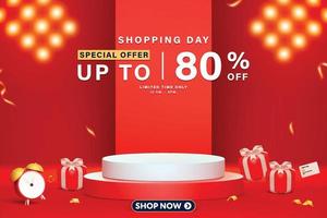 Shopping day Sale banner template design for web or social media. vector