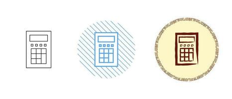 This is a set of contour and color calculator icons vector