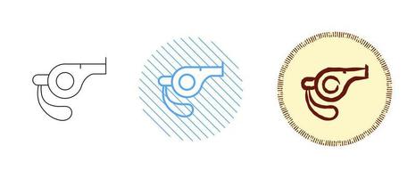 This is a set of contour and color whistle icons vector