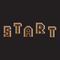 writing start with pixel art design vector