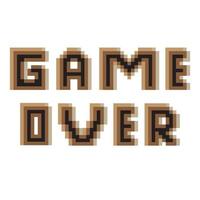Game over with pixel art on white background. vector