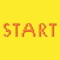 writing start with pixel art design vector