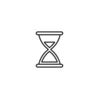 Time and clock. Minimalistic illustration drawn with black thin line. Editable stroke. Suitable for web sites, stores, mobile apps. Line icon of hourglass vector
